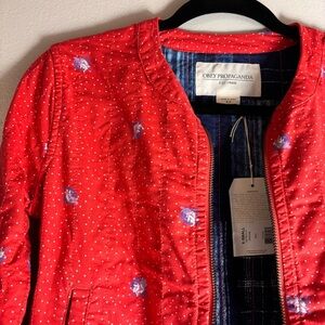 New with Tags Red Quilted Obey Propaganda EST. 1989 Jacket